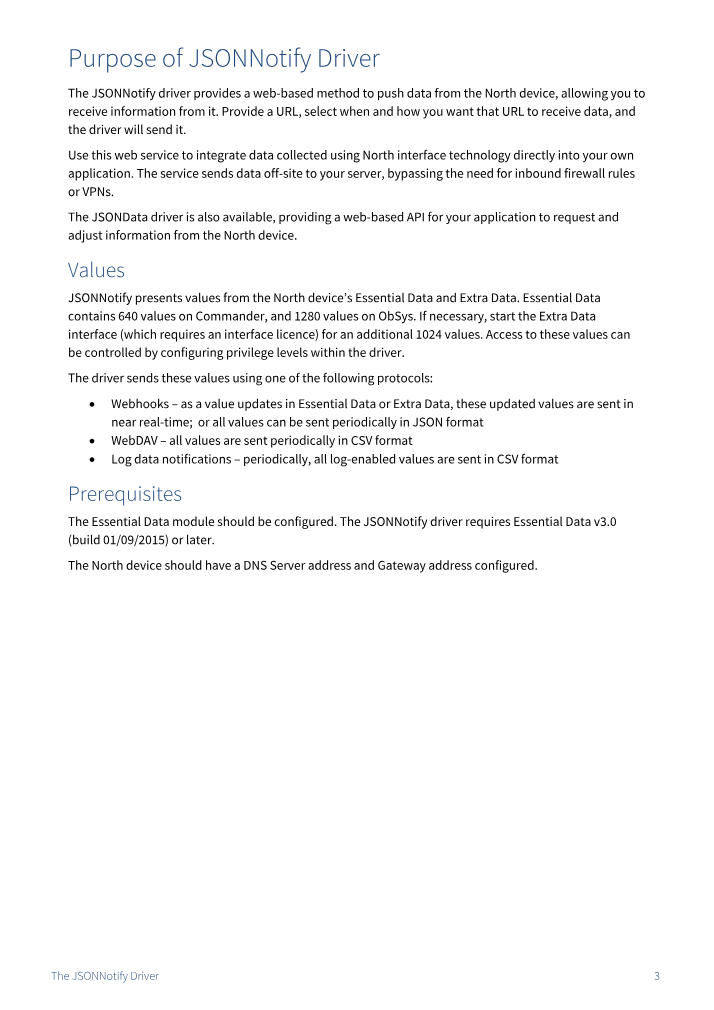 Preview thumbnail of page 3 of the JSONNotify Driver Manual PDF document.